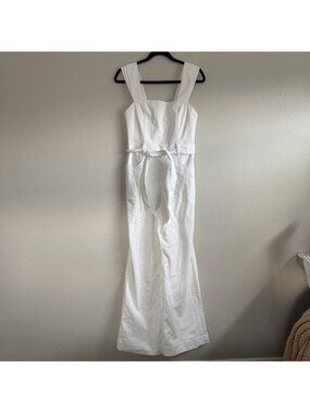 NWT White Alice and Olivia White Square Neck Jumpsuit Size 28